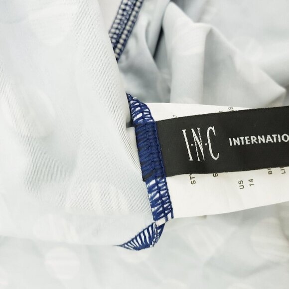 INC Swim Top Polka Dot‎ Print Halter Tankini Bandeau Navy Blue Plus Size 14 - Picture 8 of 12